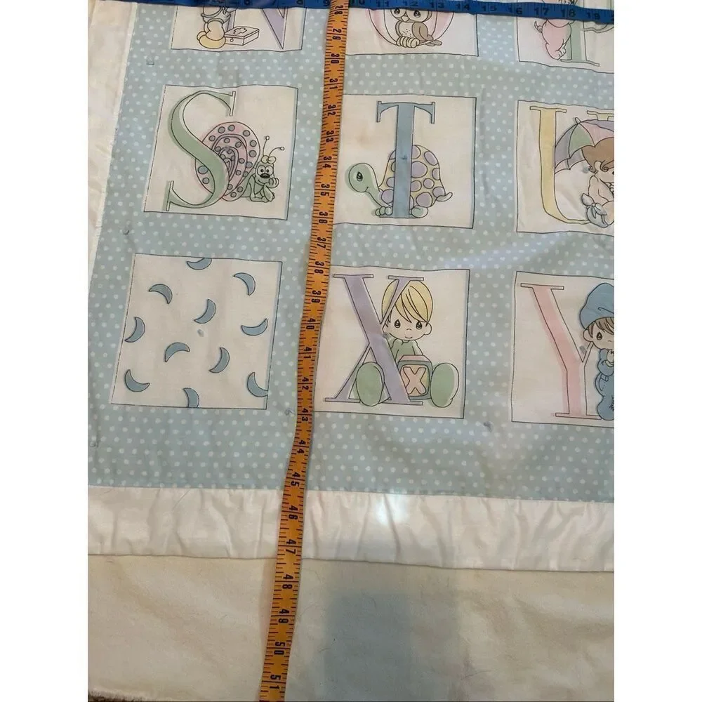 Handmade Multicolor Precious Moments Alphabet ABC Nursery Quilt 47.5
